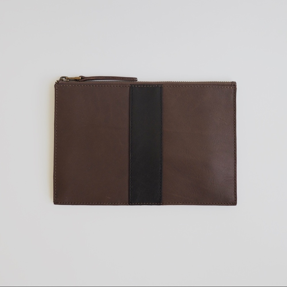 Madewell Brown Leather Pouch Clutch